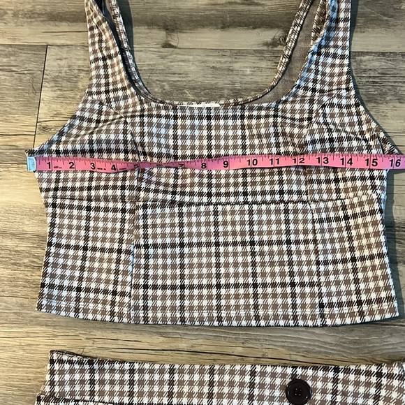 Pink Rose Neutral Houndstooth Top and skirt set, NWT (Size: Large) - Picture 3 of 6